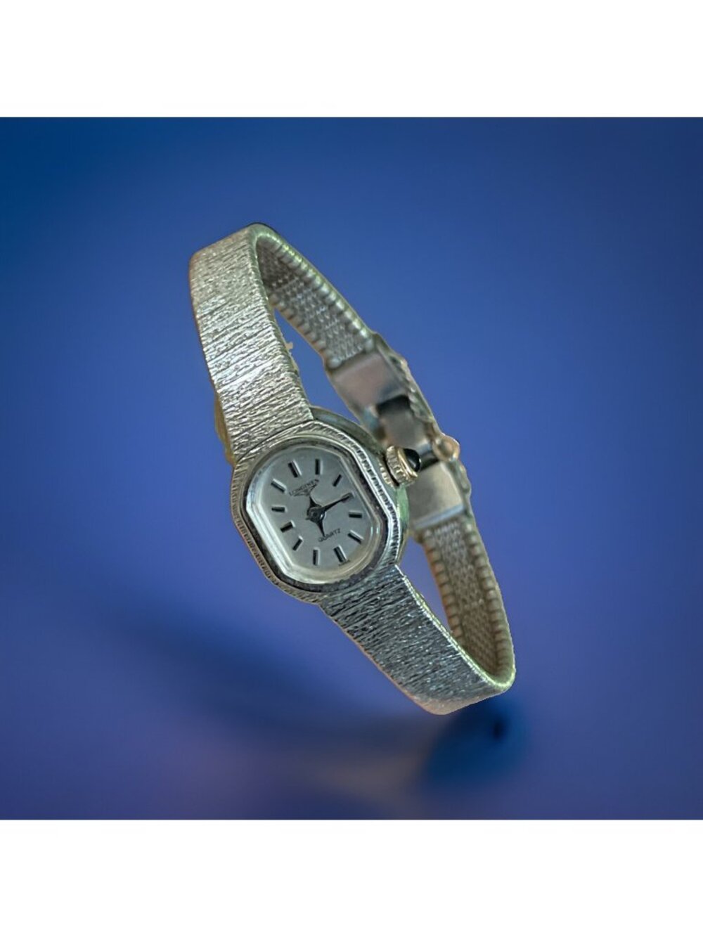 Vtg Silver-tone Longines Ladies Quartz Watch 10K Rolled Gold Plate Works